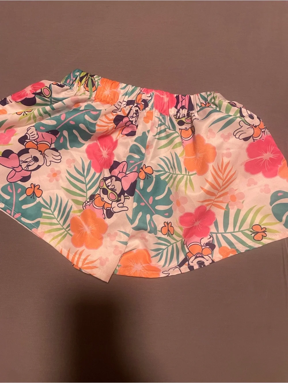 Disney Girls Floral Minnie Tropical Matching Set Pink Green Orange